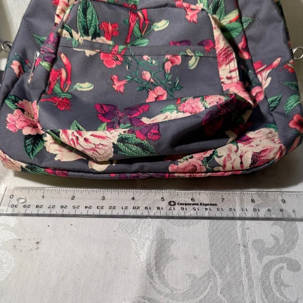 Jansport Floral Backpack in Gray and Pink - Picture 10 of 11